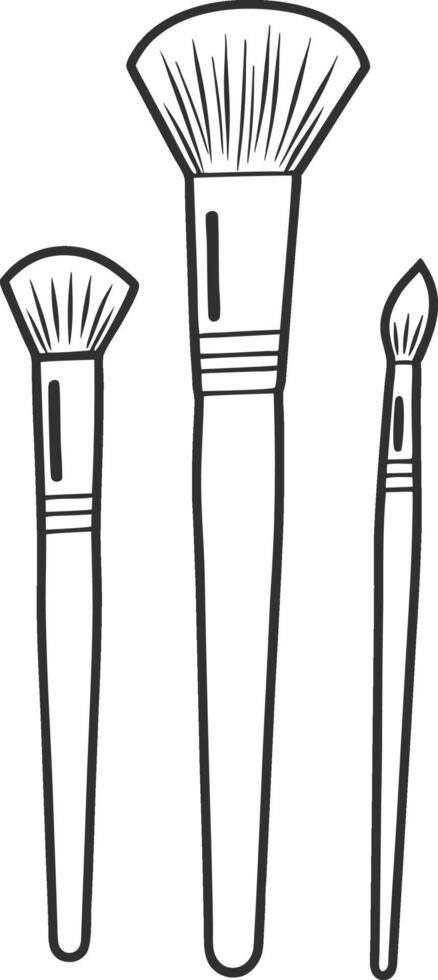 Sets of Makeup Brushes Illustration. vector