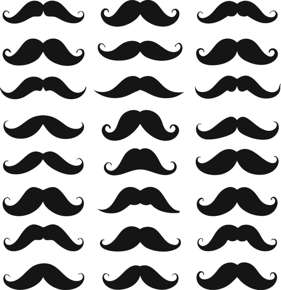 Collection of Black Mustaches vector