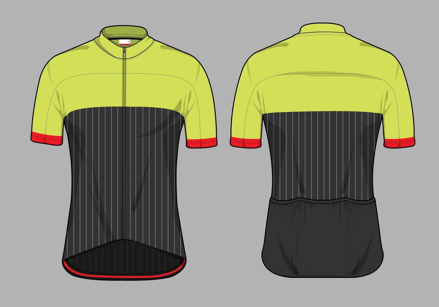 Yellow and black cycling jersey design vector