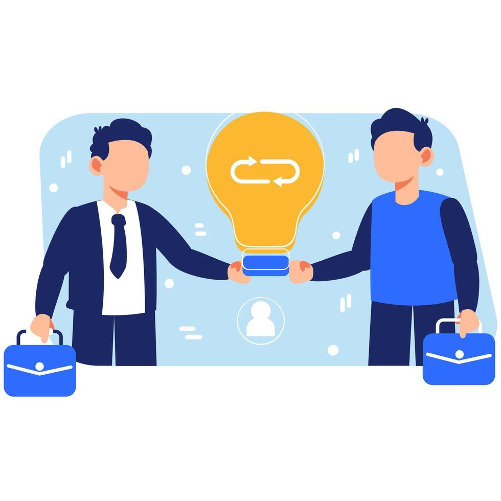 Business Partnership and Teamwork for Innovative Collaboration vector