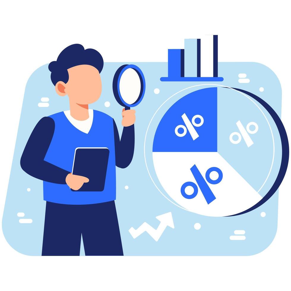 Professional Analyzing Business Data with Charts and Reports for Strategic Insights and Performance Review vector