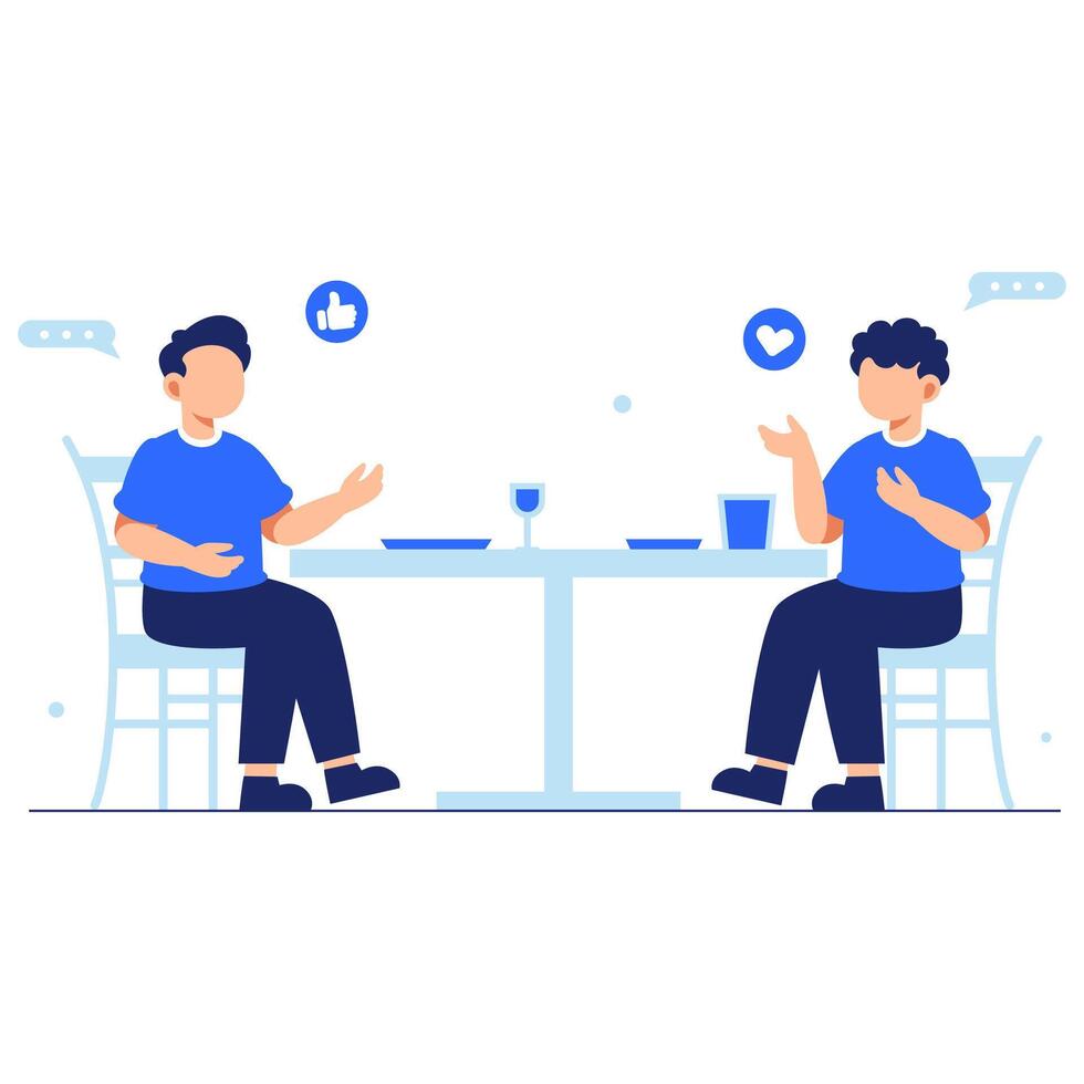 Two cheerful friends sharing stories and laughter while enjoying dinner together in a cozy dining atmosphere vector