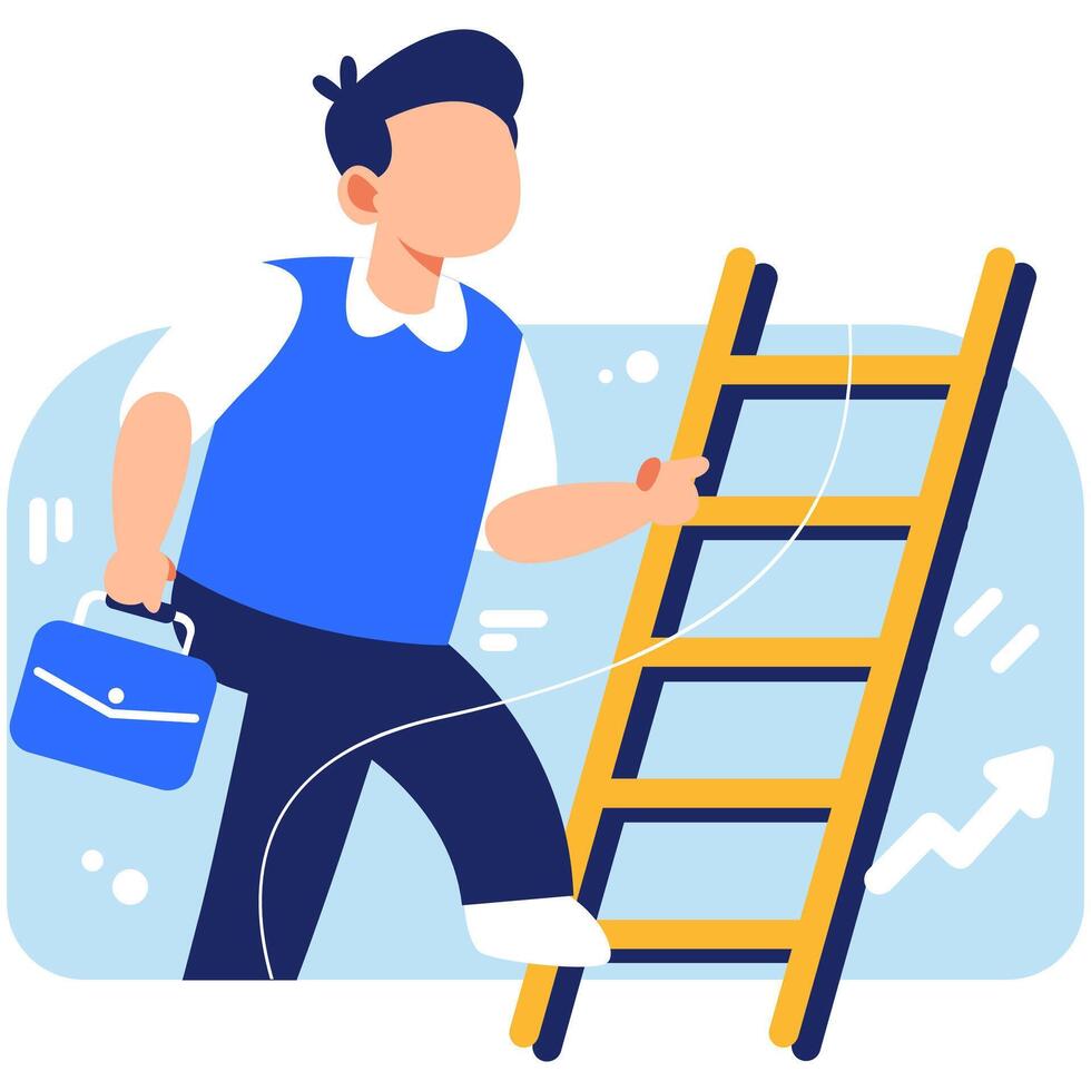 Ambitious Professional Climbing the Career Ladder to Achieve Growth, Opportunity, and Long-Term Success in a Competitive Work Environment vector