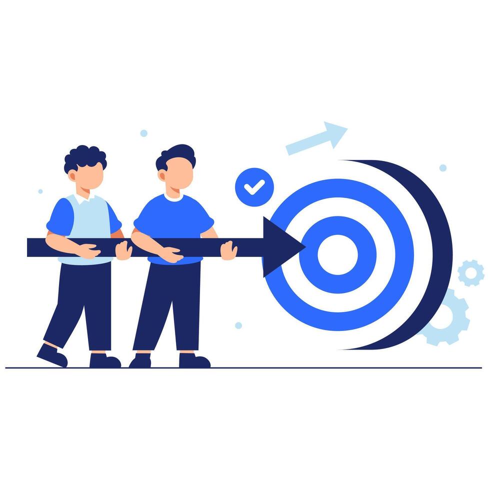 Collaborative Goal Setting by Young Professionals Targeting Success in a Clean Modern Design vector