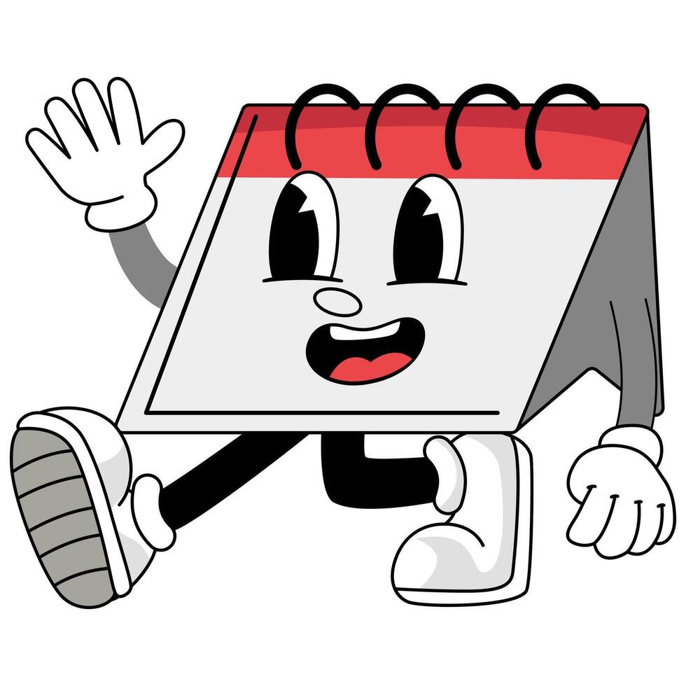 Cheerful Cartoon Calendar Character with a Playful Expression and Friendly Vibe vector