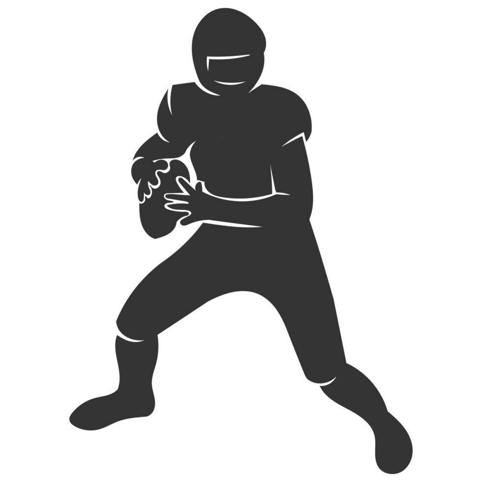 Silhouette of an American Football Player in Motion Showcasing Strength and Athletic Determination vector