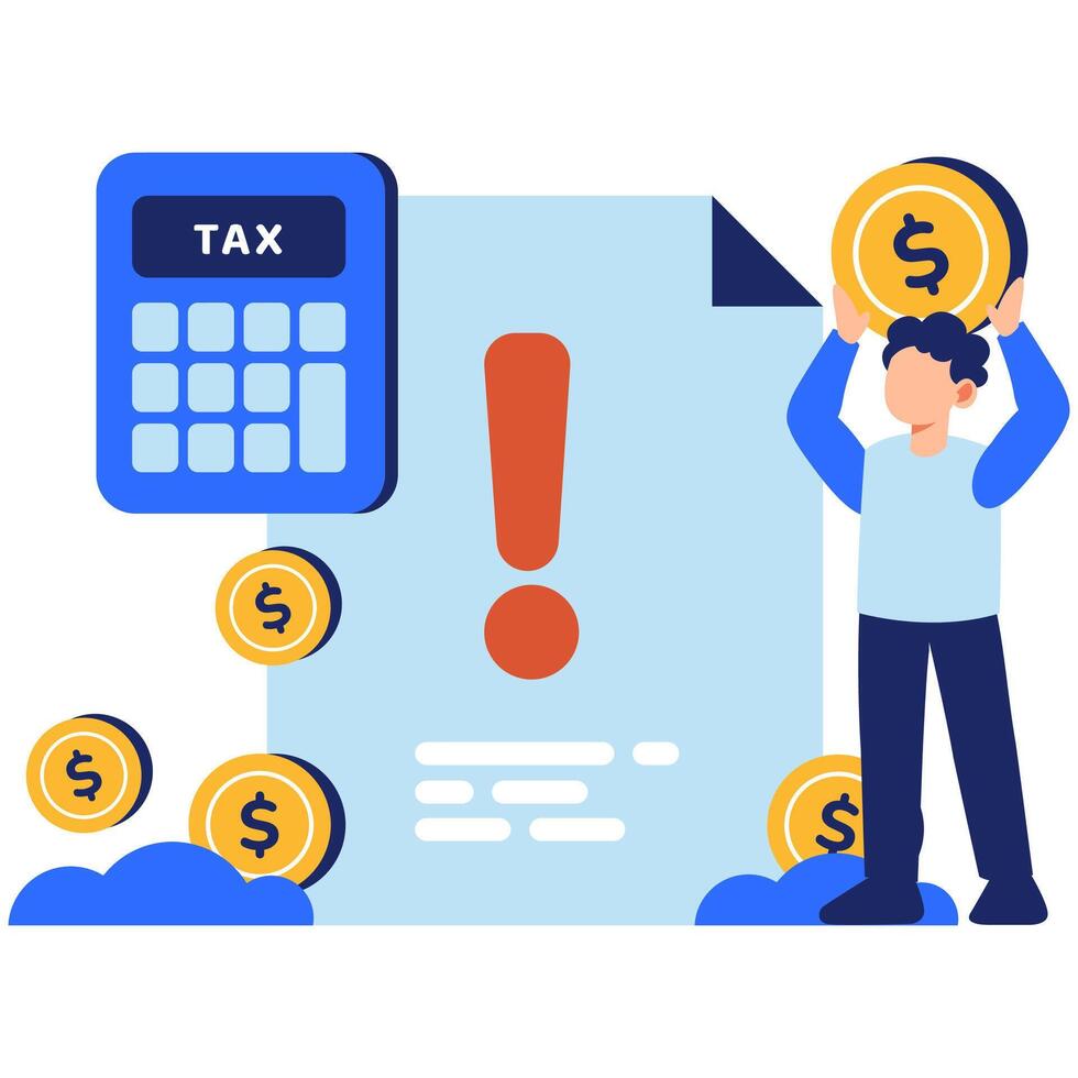 Understanding Tax Obligations with Financial Tools and Visual Cues vector