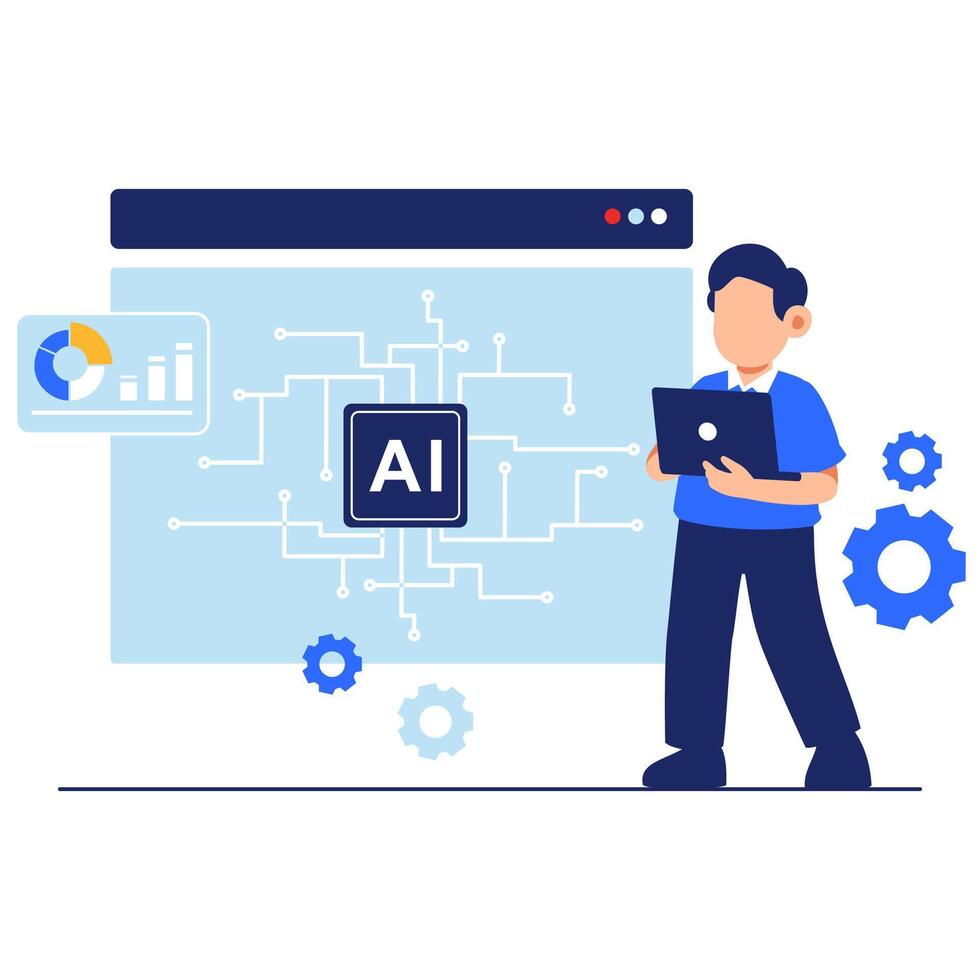 Innovative AI Integration with Data Visualization and Automation Tools for Modern Professionals vector