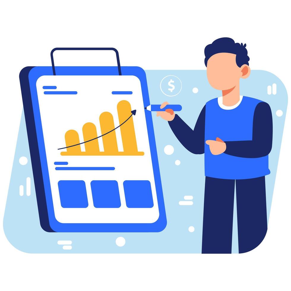 Business Growth Analysis with Clear Data Visualization vector