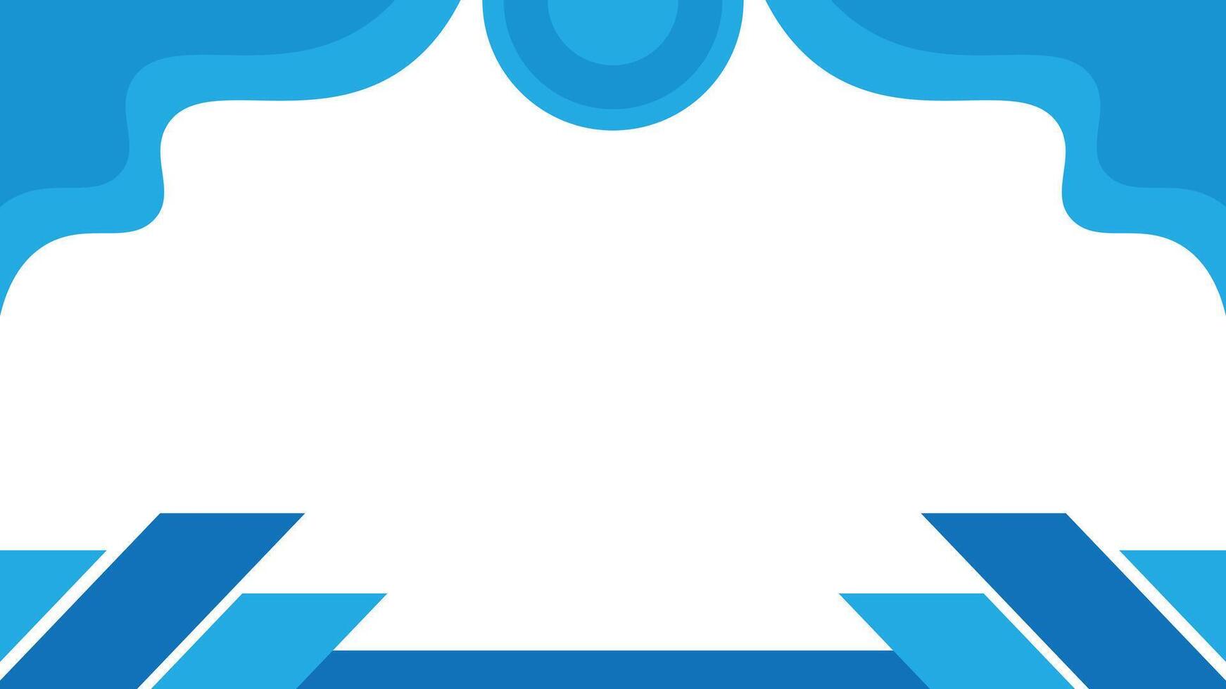 Abstract blue illustration featuring a wave border frame for business, card, or banner design with water bubble elements vector