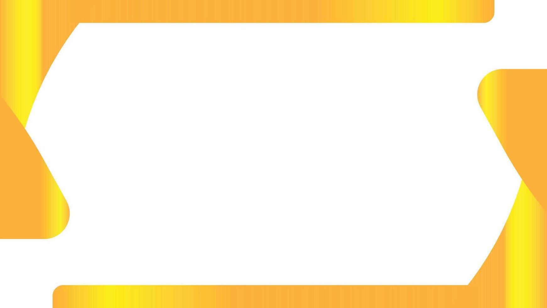 Orange and yellow blank web banner illustration with a ribbon frame for text vector