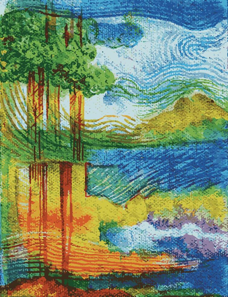 Background abstract art design by hand watercolor painted on canvas. vector