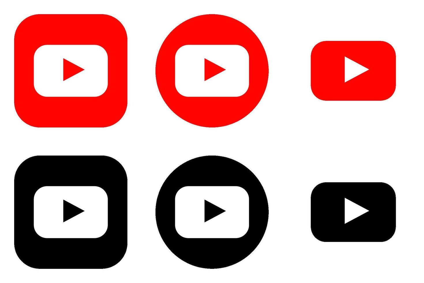 Youtube logo with red and black buttons vector
