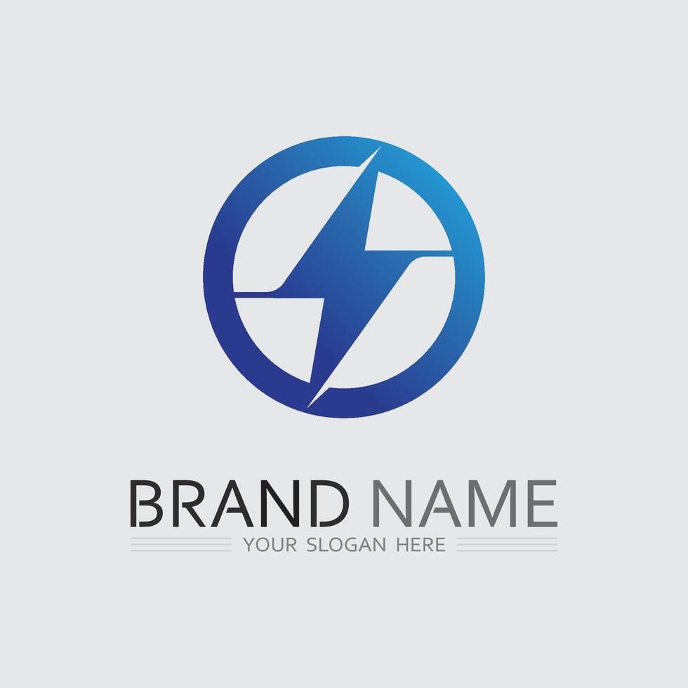 O ring with flash logo business and circle logo design vector