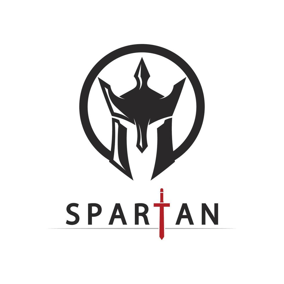 Roman Gladiator Head Logo with Battle Helmet and Legendary Fighter vector