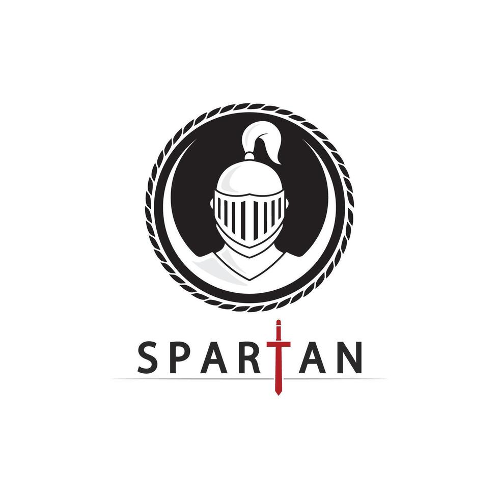 Spartan Warrior Logo Design Featuring Helmet Crest and Shield Emblem Style vector
