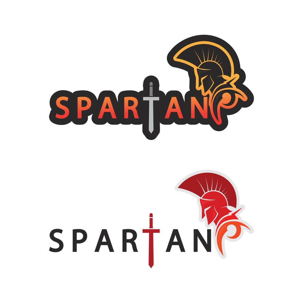 Spartan Face Logo in Warrior Helmet for Historical Combat Symbol Design vector