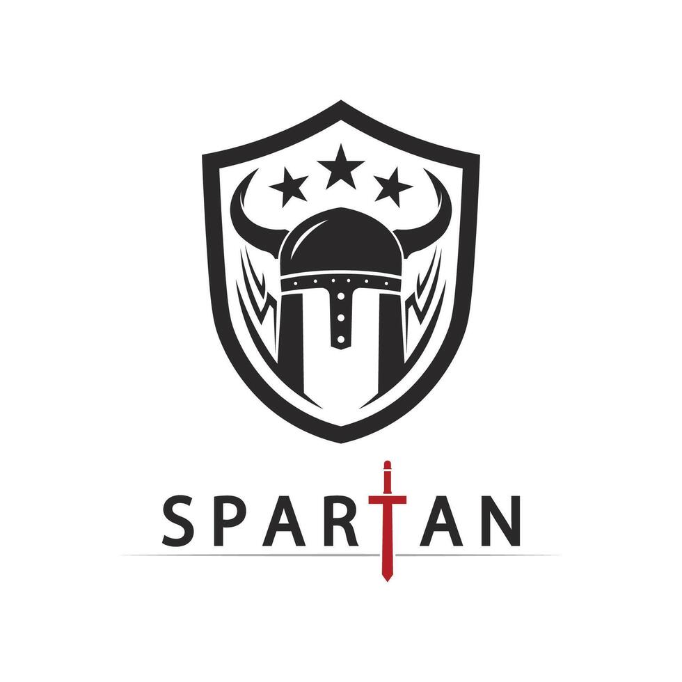 Medieval Spartan Soldier Icon for Heroic Logo and Historic War Design vector
