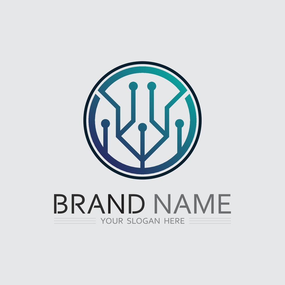 Tech gear logo design templTechnology Logo Template Design , Emblem, Design Concept vector