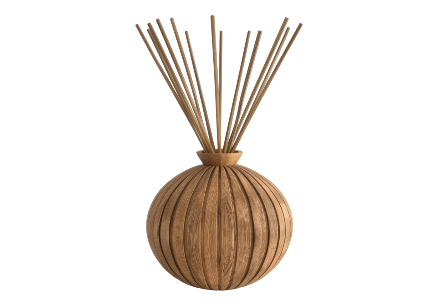 Wooden vase with incense sticks png