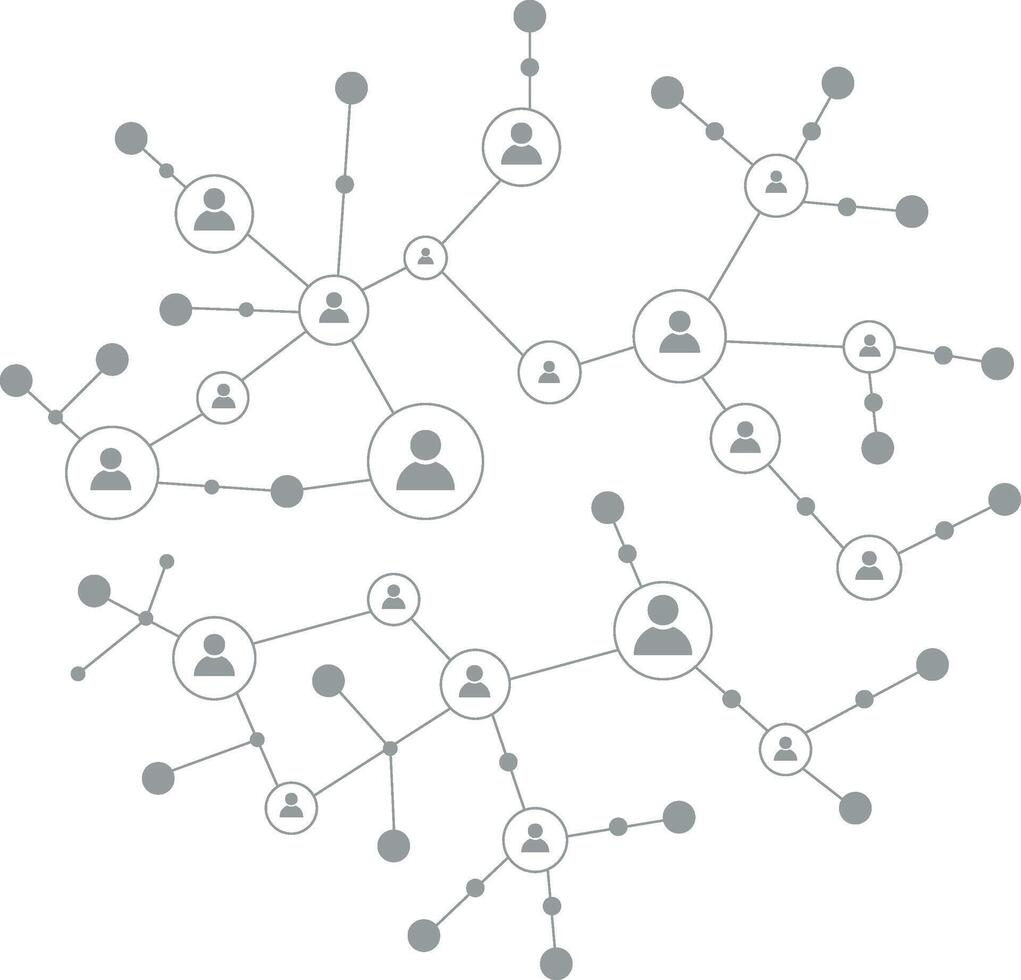 Business online connection concept. Social network connection and global business communication. Digital people networking isolated on white background vector