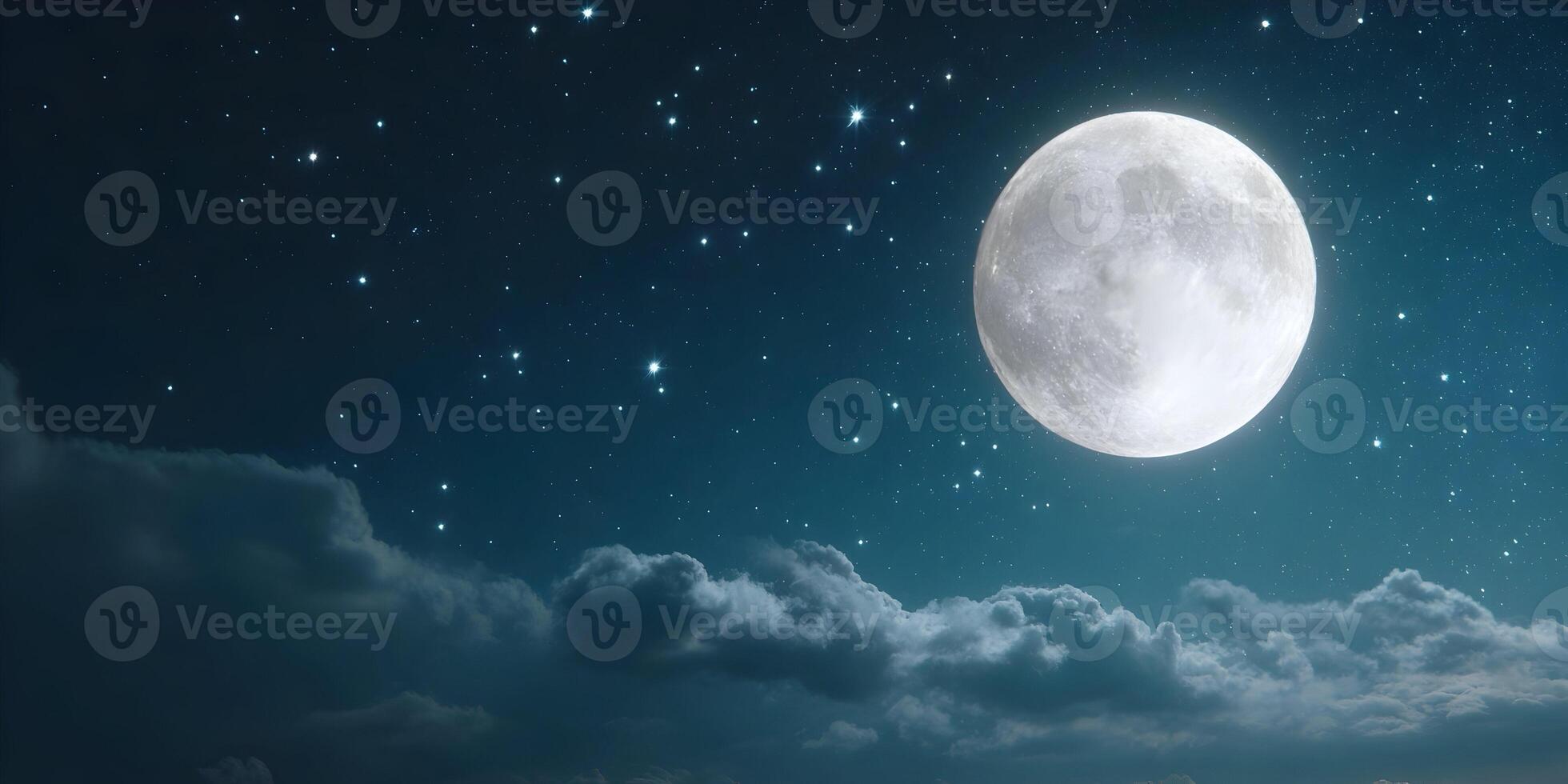Full Moon Night Sky Clouds Background photo
