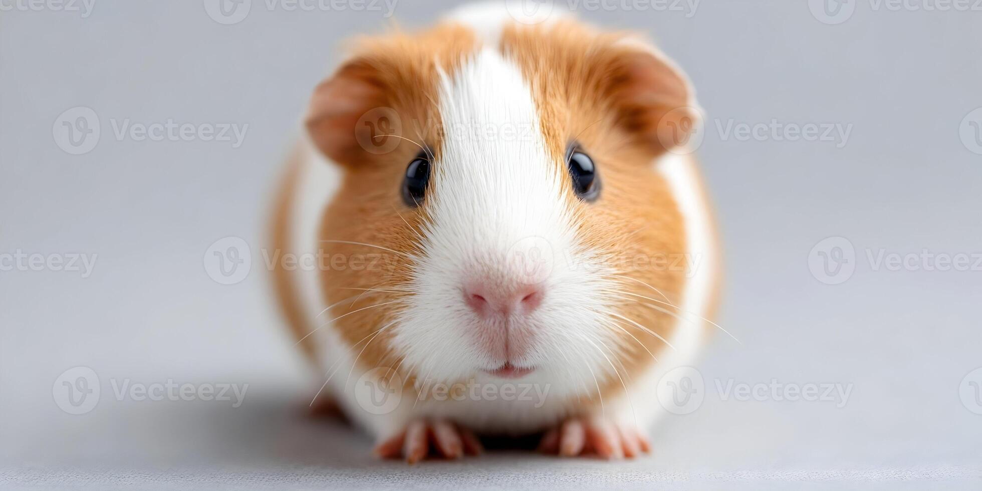 Adorable Orange and White Guinea Pig Closeup Photo