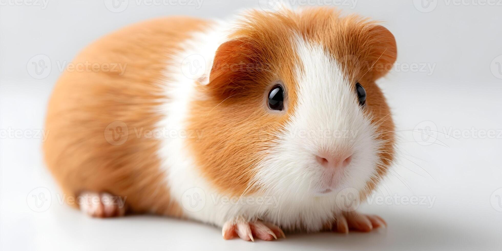 Adorable Orange and White Guinea Pig Closeup Pet Animal photo