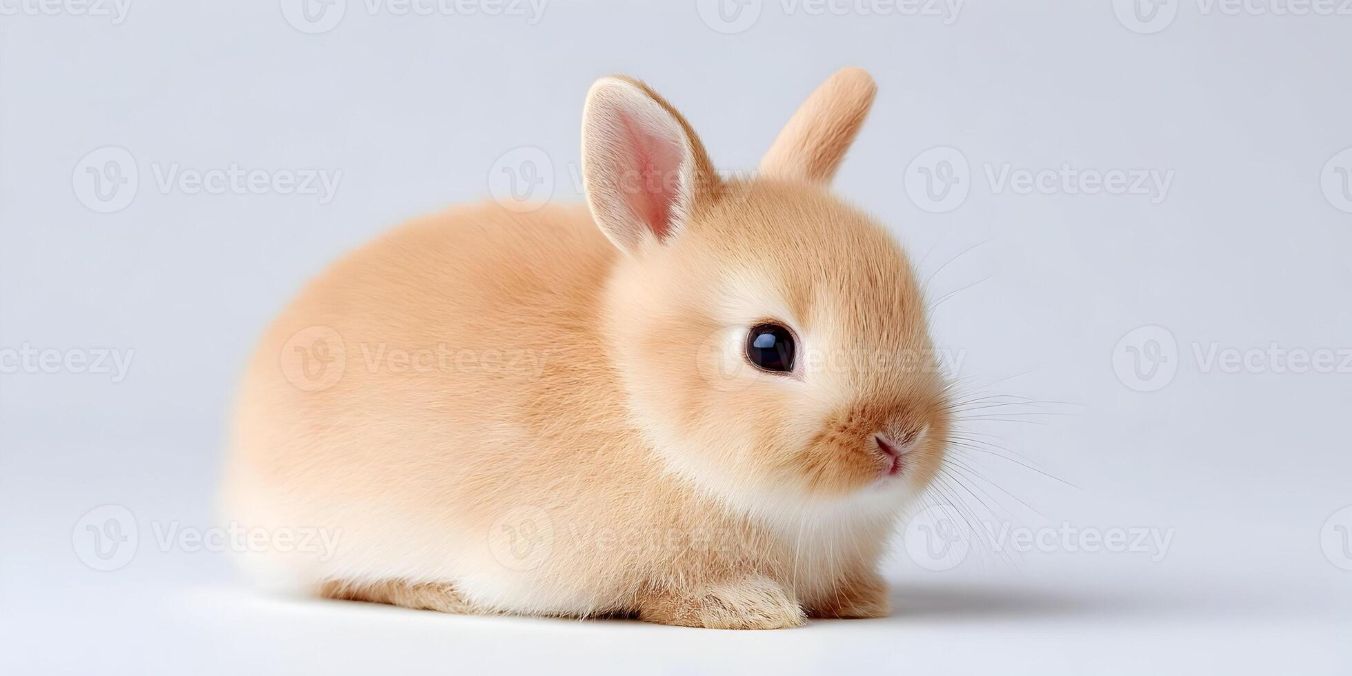 Cute Fluffy Baby Bunny Rabbit Light Brown Fur Soft Adorable Small Animal Pet photo