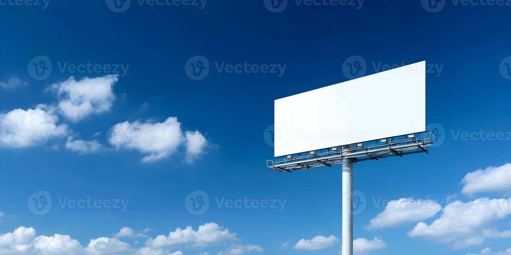 Blank Advertising Board with Daylight Background photo