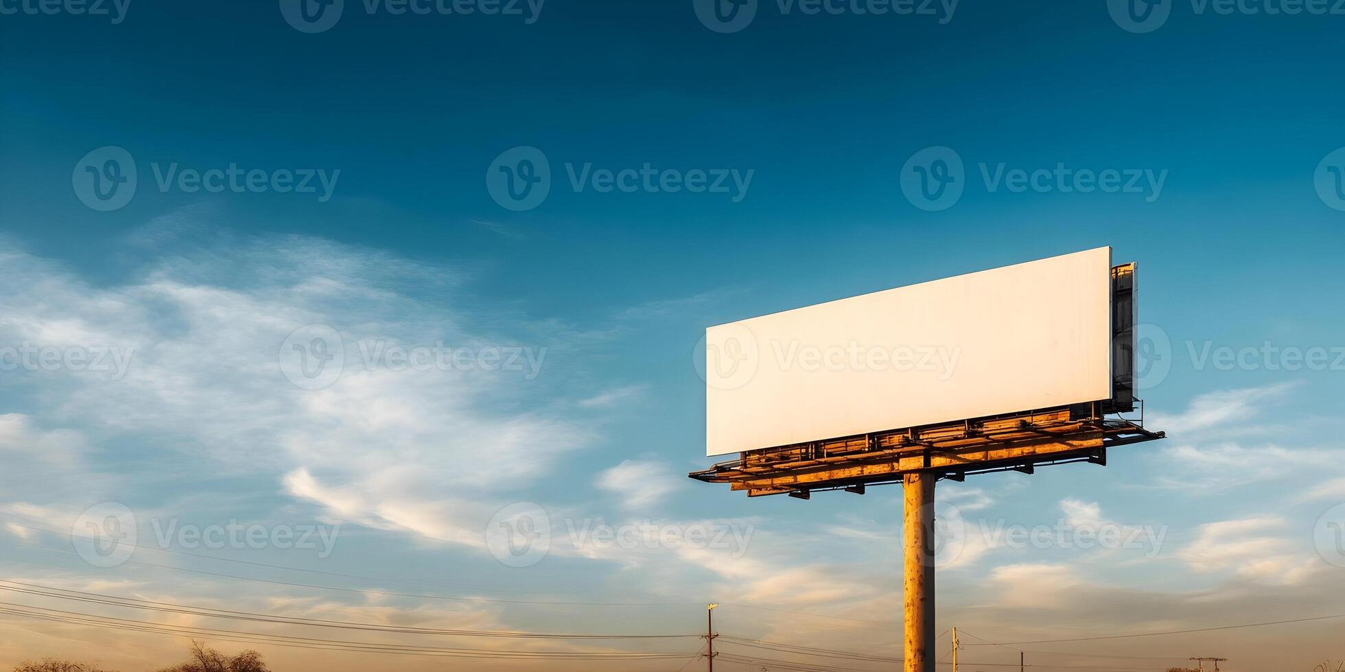 White Blank Billboard Advertisement Mockup photo