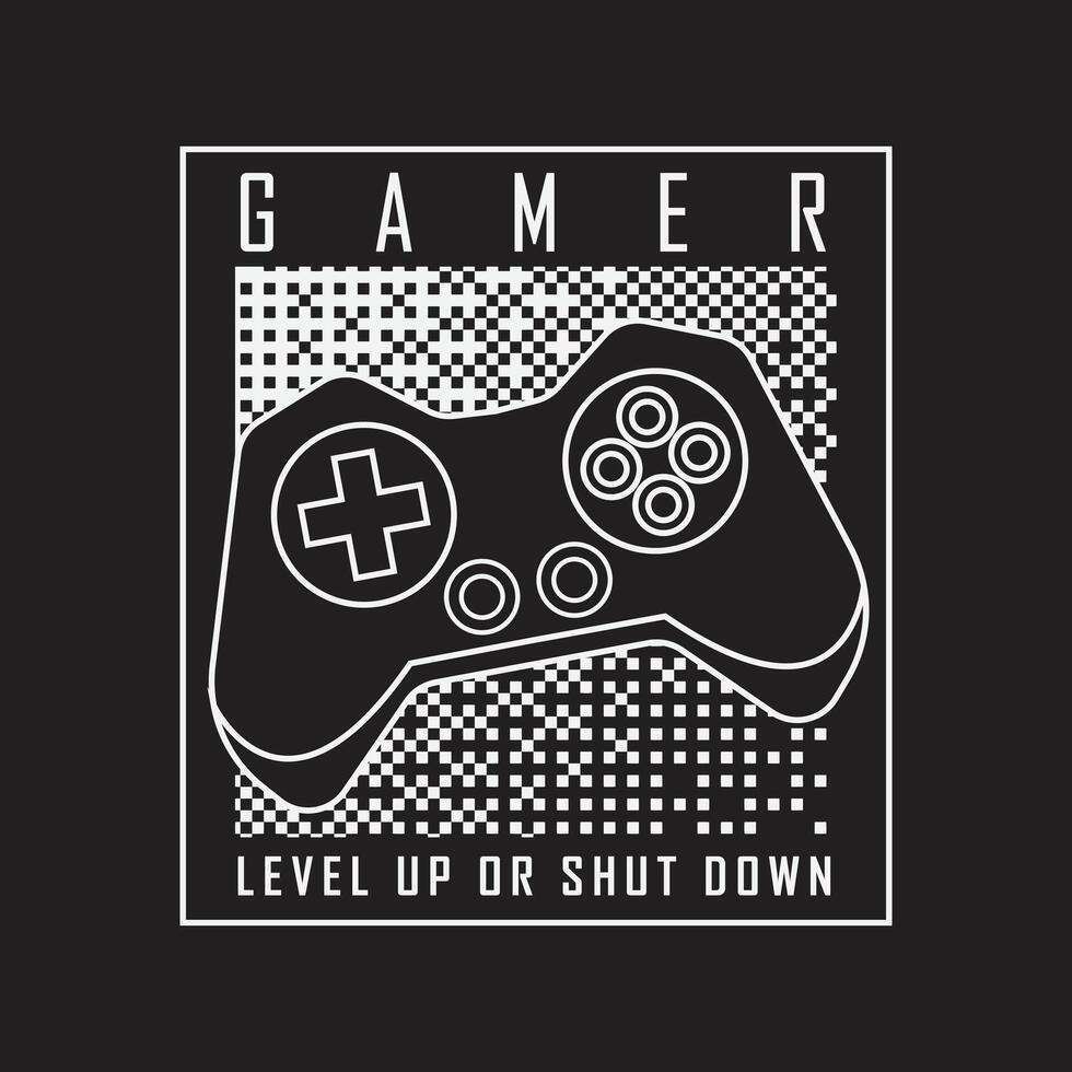 Gamer Illustration typography t shirt, poster, logo, sticker, or apparel merchandise vector