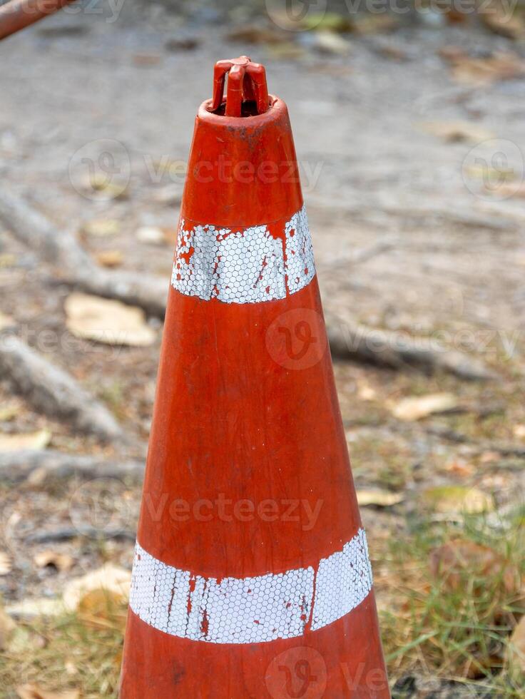 Traffic safety event construction cone urban area outdoor close-up alertness photo