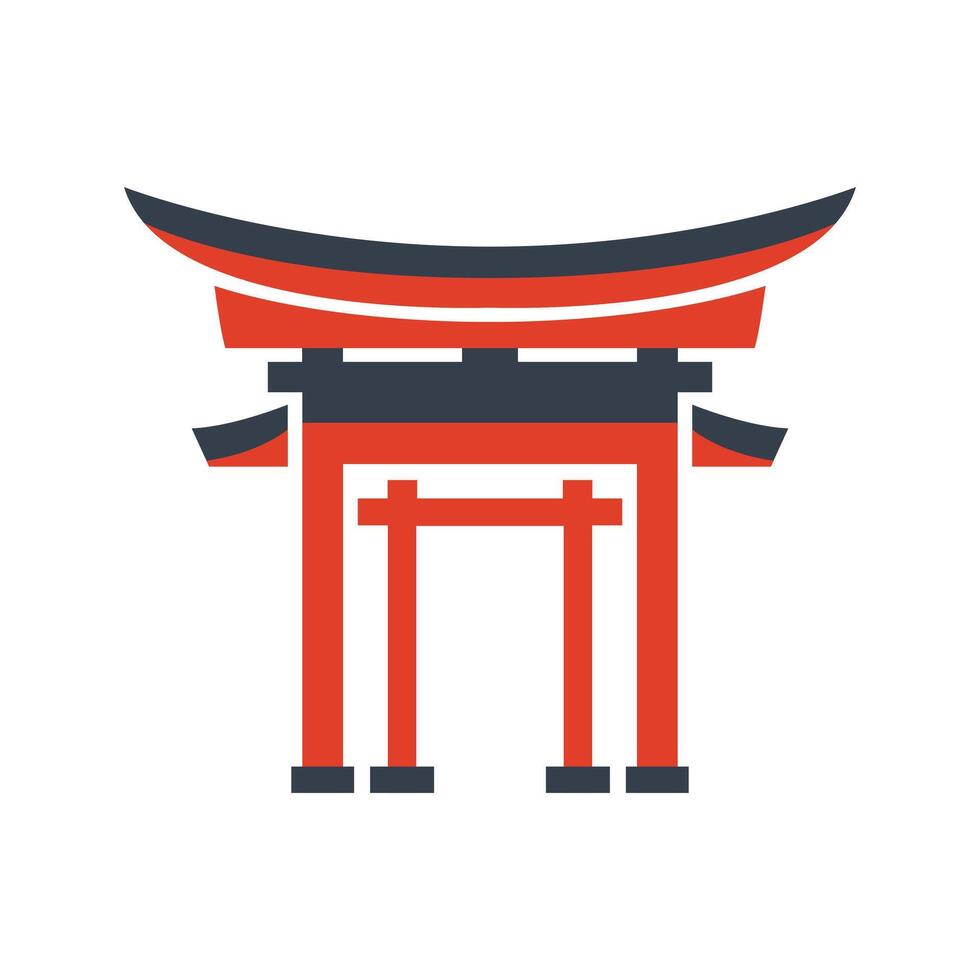 Minimal torii gate illustration vector
