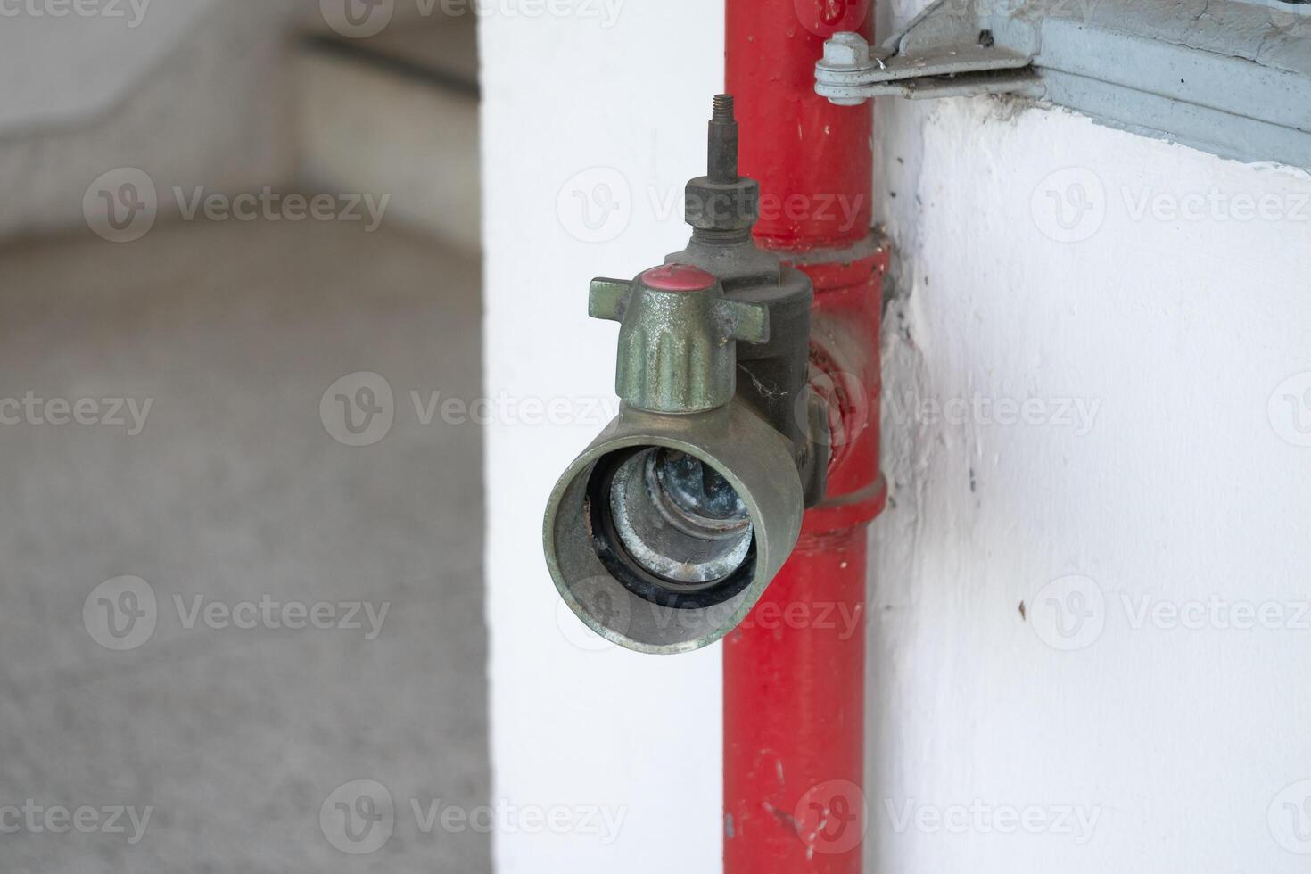 Fire safety equipment commercial building photography indoor close-up view awareness of safety measures photo