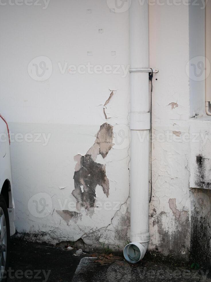Wall damage repair event residential area structural issue urban environment close-up view home maintenance concept photo