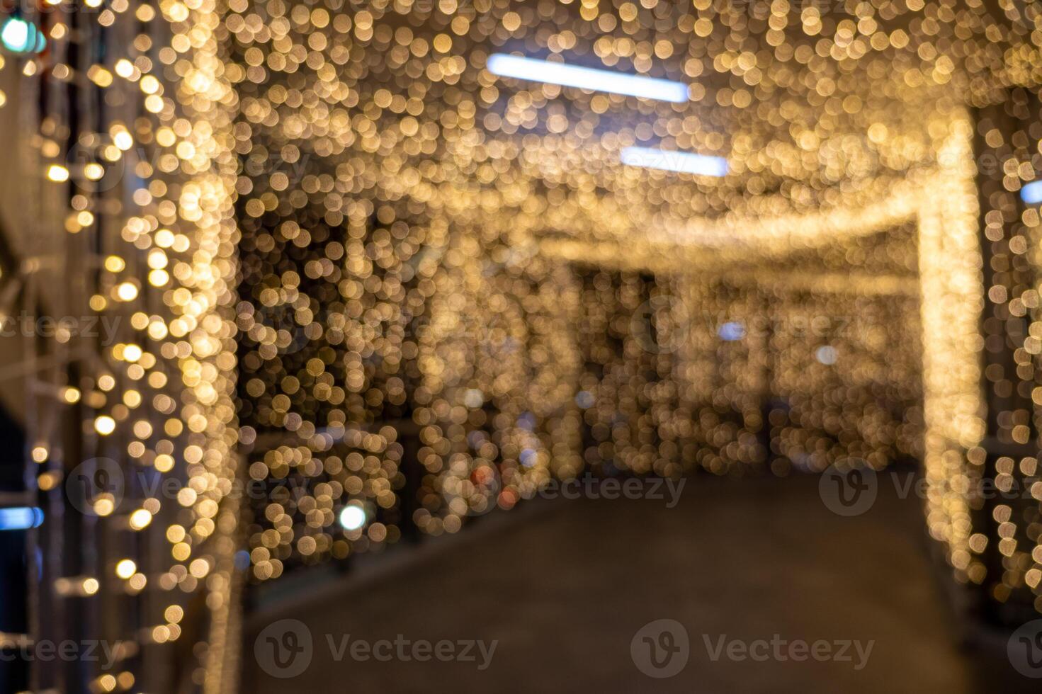 Festive lighting display urban venue photography indoor space close-up view holiday spirit and ambiance photo