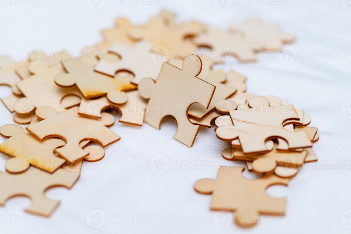 Puzzle assembly event in office space creative content collaborative environment business concept photo