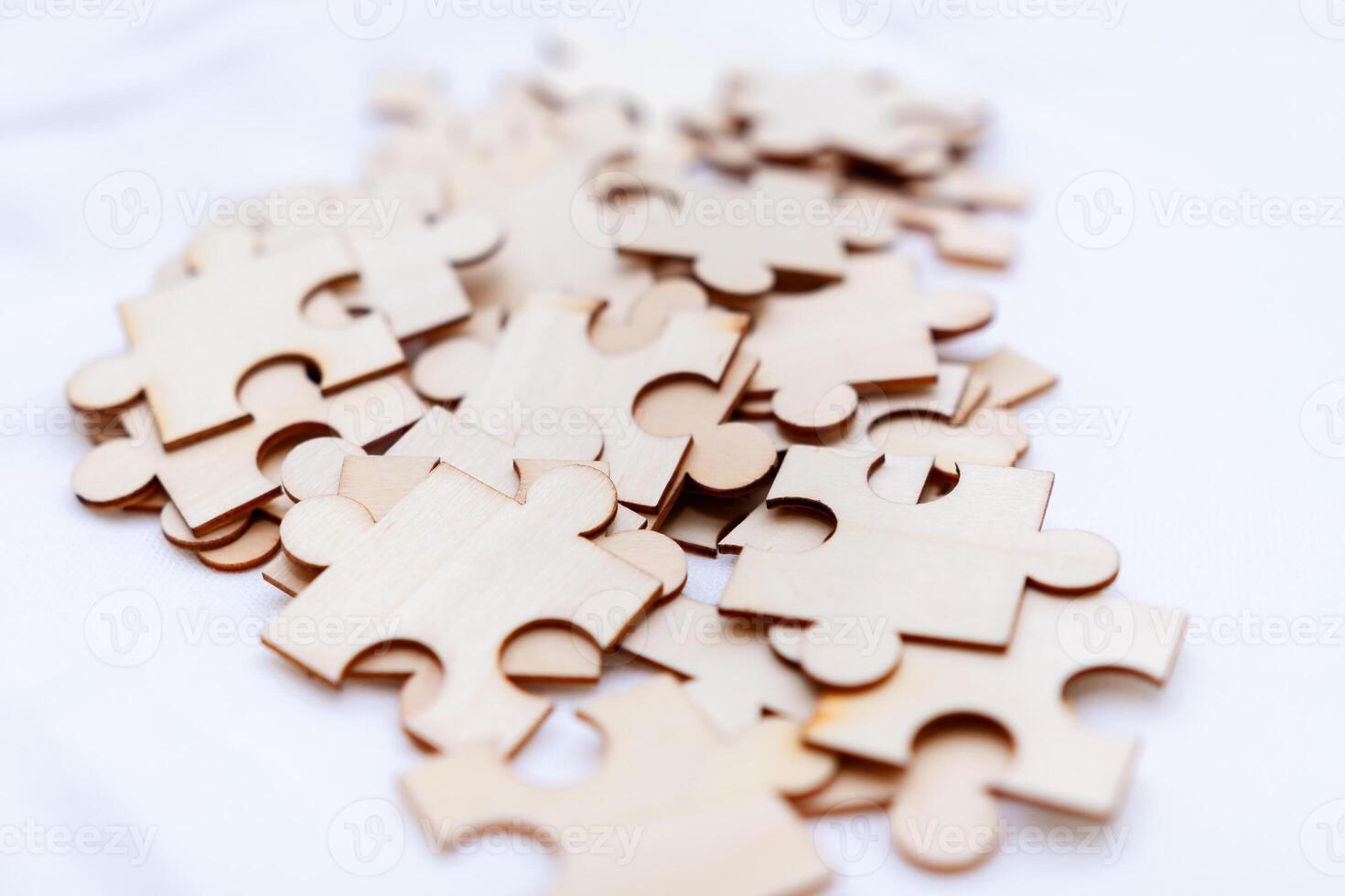Puzzle solving event workspace business strategy creative environment close-up view team collaboration concept photo