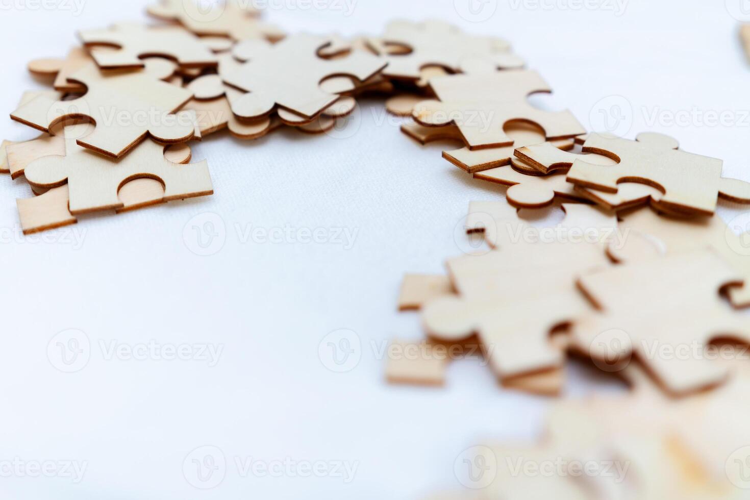 Business strategy puzzle unraveling success in the corporate world office environment interactive content close-up view problem-solving concept photo