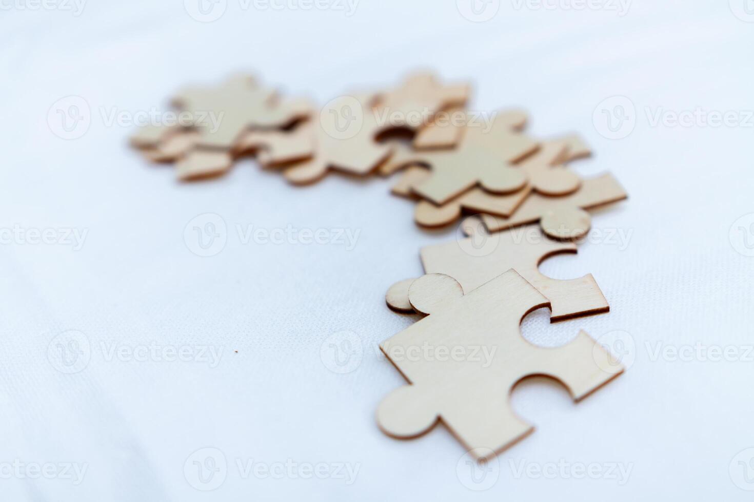 Strategic business puzzle solving office environment image of puzzle pieces collaborative setting creative viewpoint problem-solving concept photo
