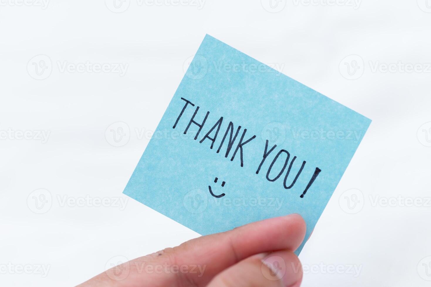 Thank you note business appreciation gesture home office personal message minimalist environment close-up view gratitude concept photo