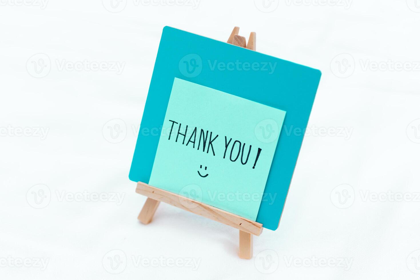 Thank you note presentation office space visual content bright environment close-up view business appreciation concept photo