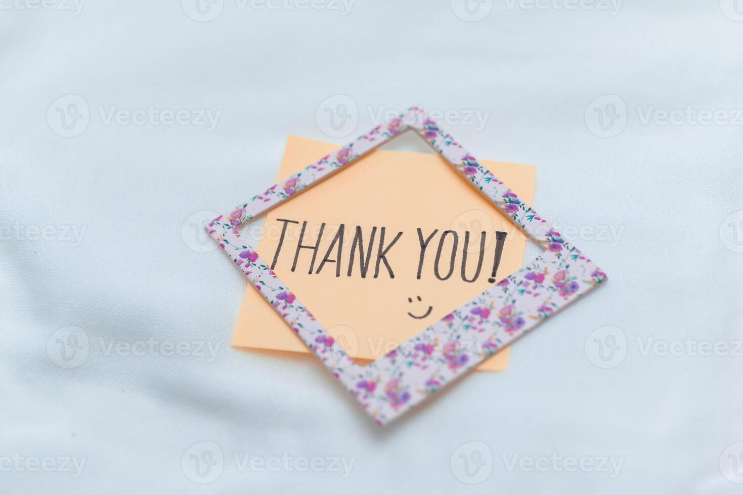 Business thank you note home office gratitude content cozy environment close-up view positive concept for seo impact photo