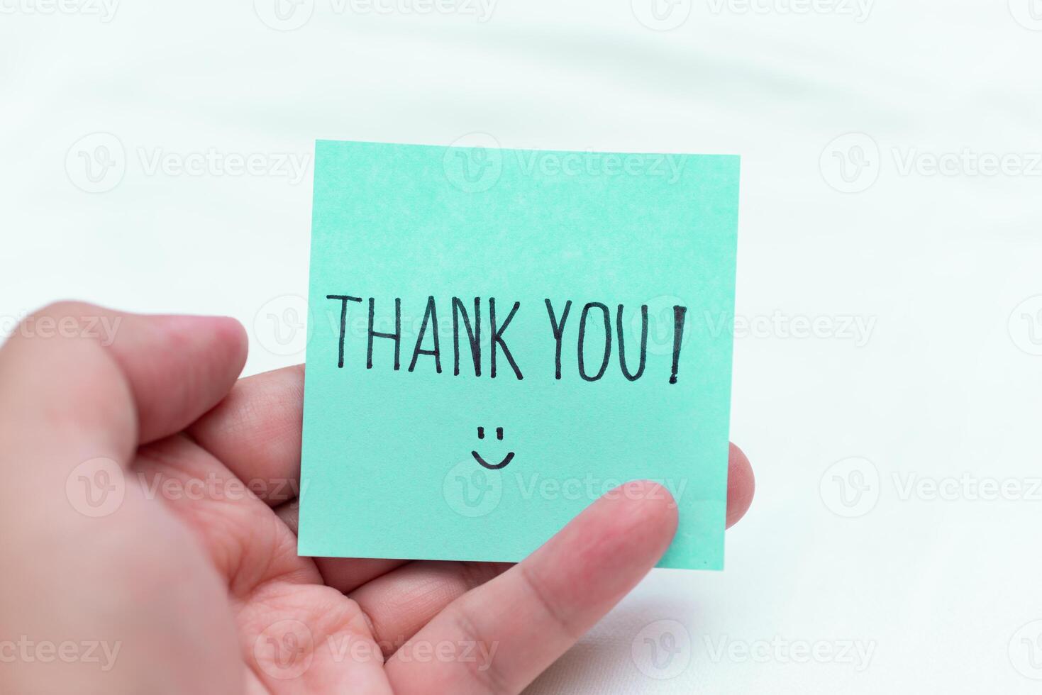 Gratitude in business thank you note office desk digital content professional setting close-up view positive vibes photo