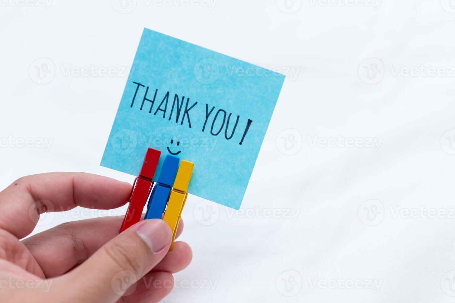 Thank you note handheld gesture home office social media content indoor close-up shot business appreciation concept photo