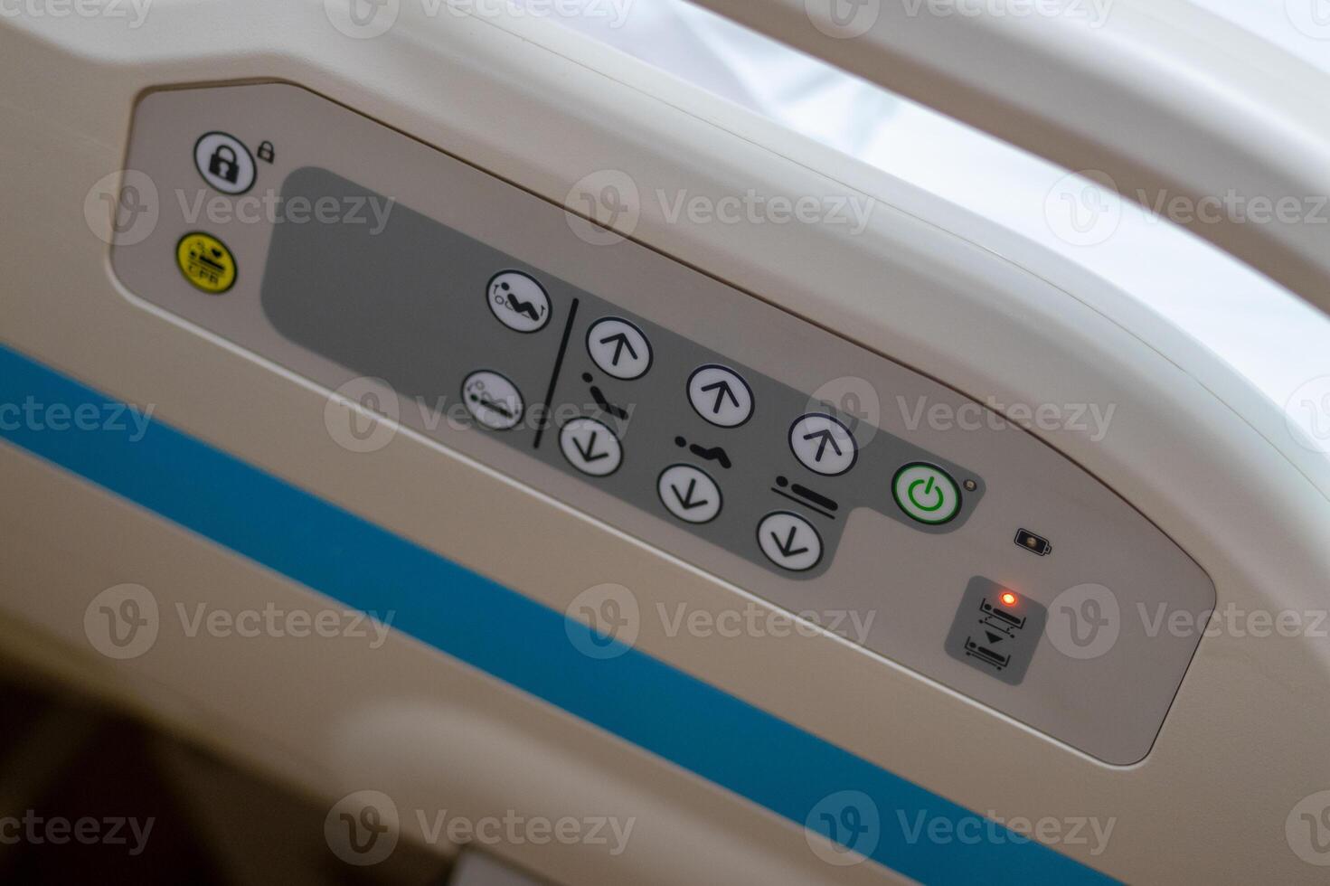 Hospital bed control panel essential medical equipment in clinical environments photo
