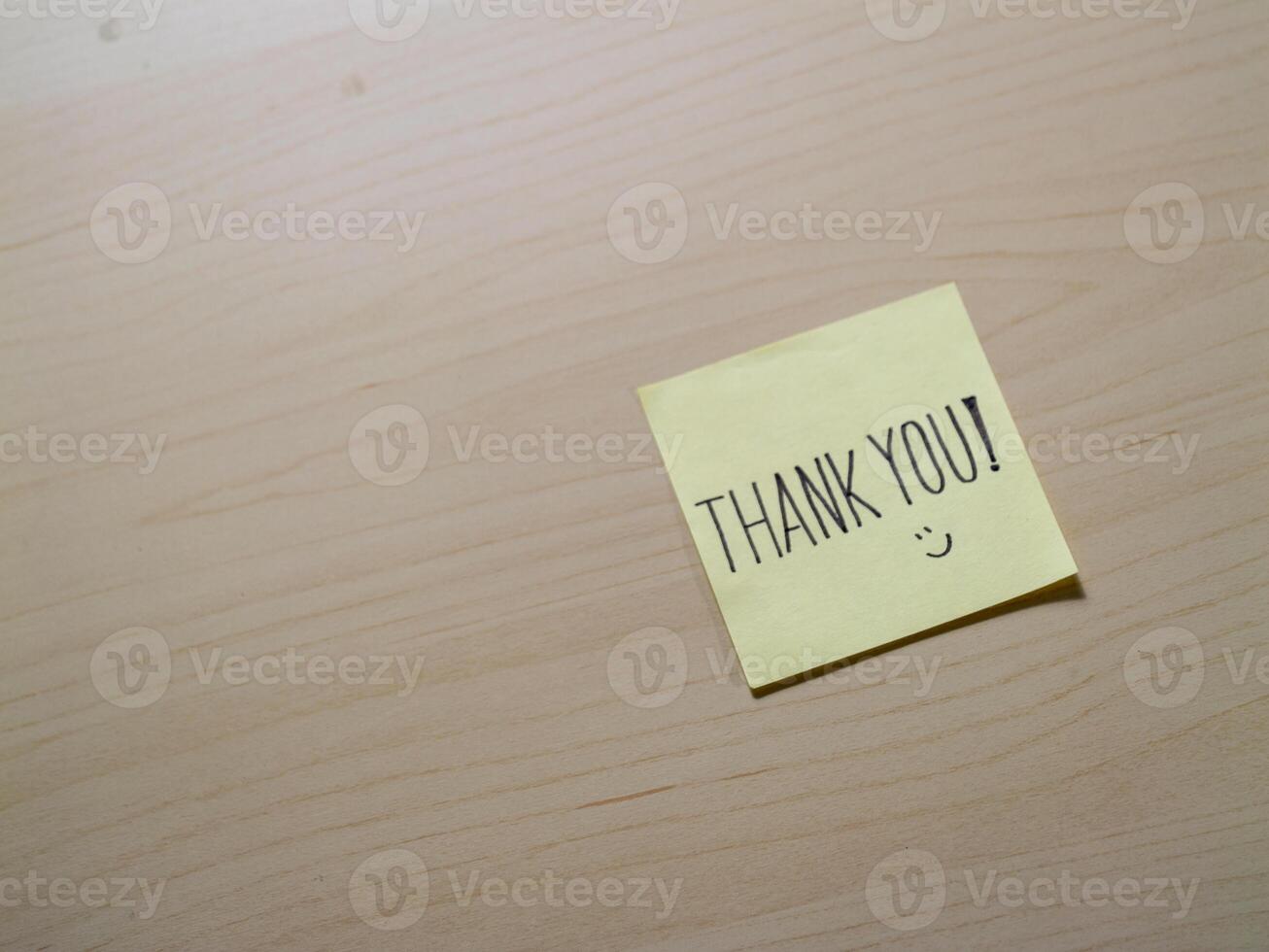 Gratitude note on sticky pad home office personal touch indoor close-up appreciation photo