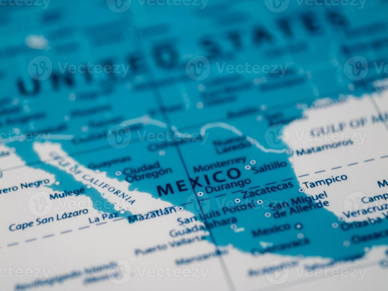 Map of mexico highlighting key cities and regions travel informative aerial view geography photo