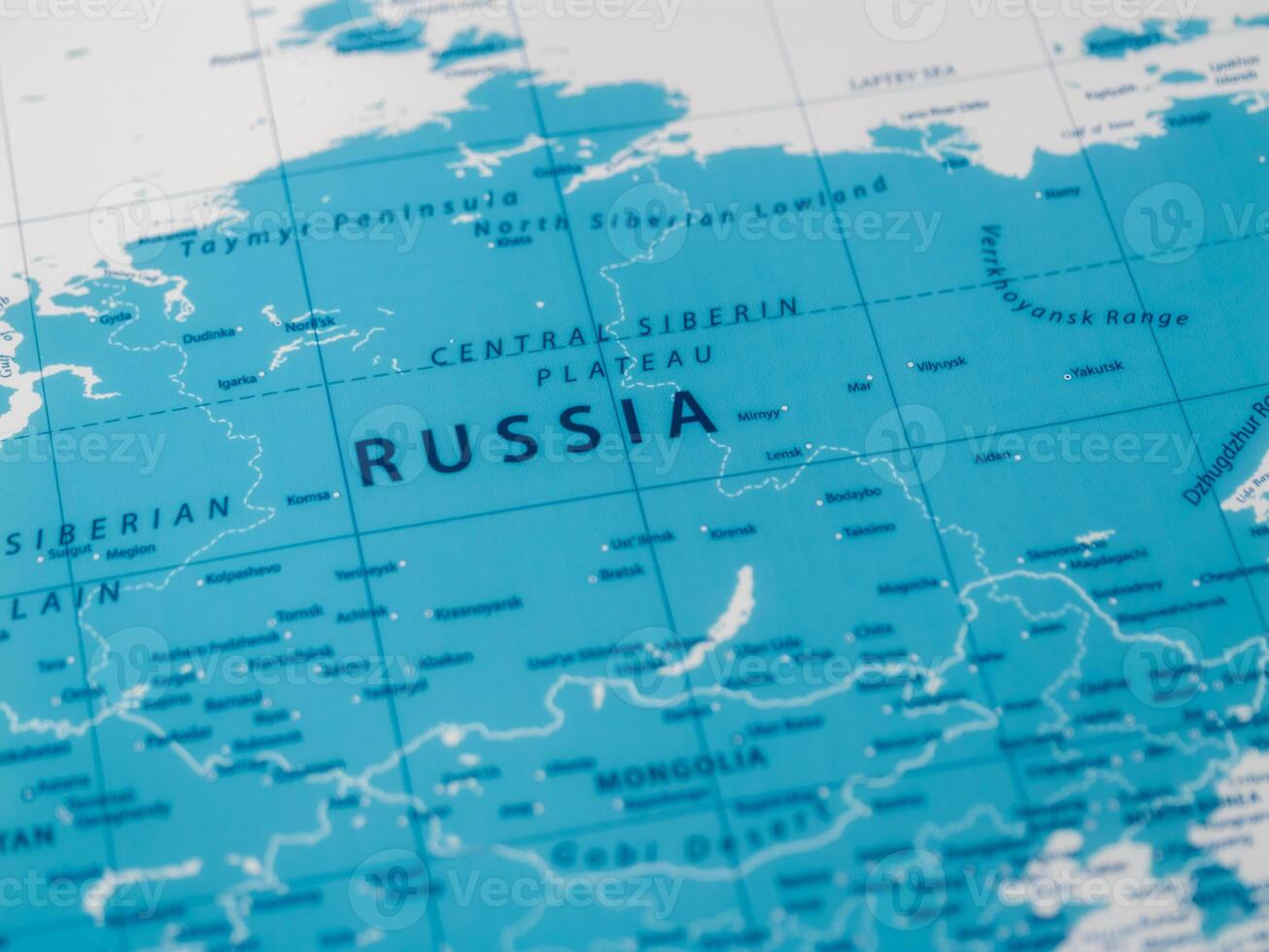 Global awareness educational aerial map of russia's geography and geopolitical insights photo